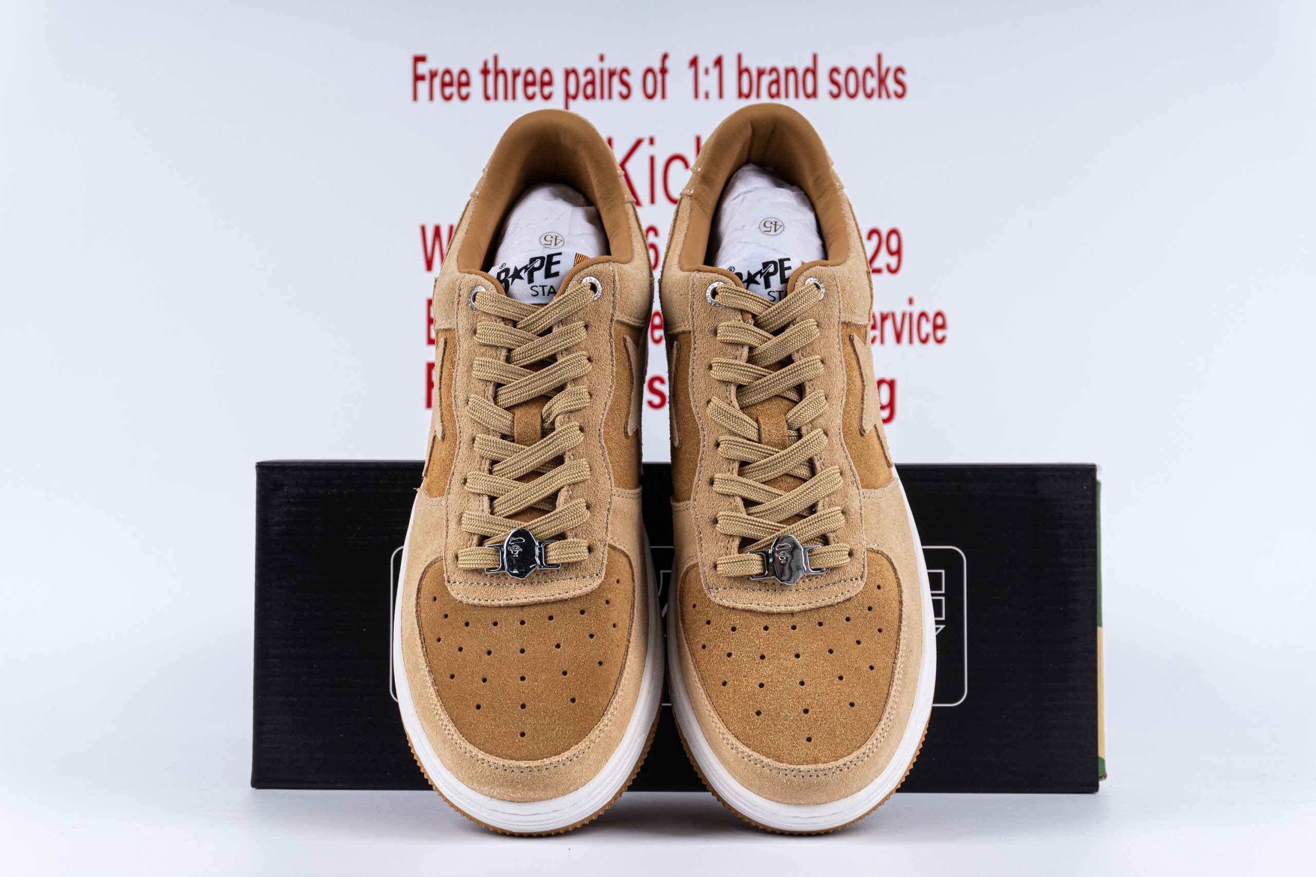 A Bathing Ape Bape Sta Beige Suede