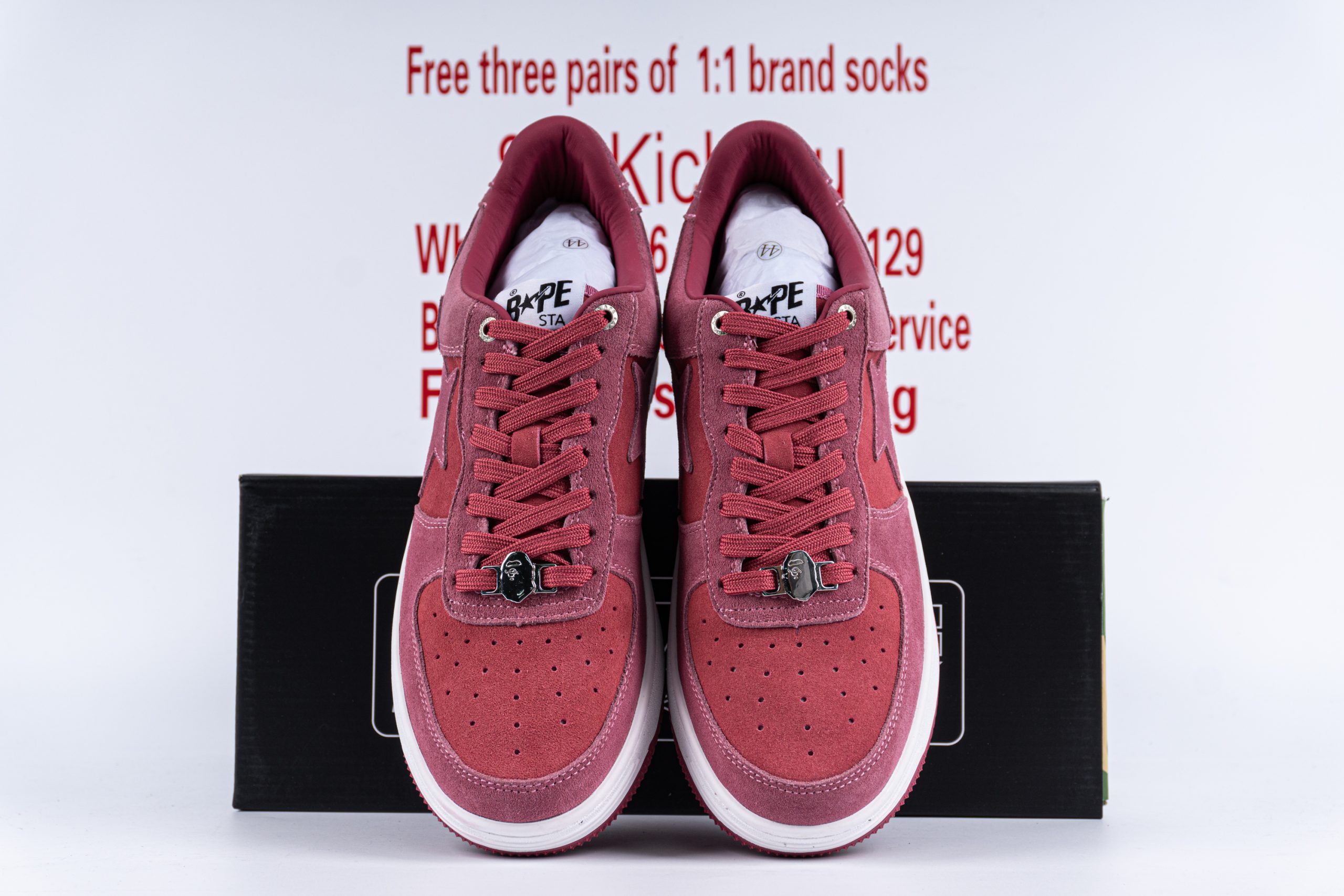 A Bathing Ape Bape Sta Pink Suede