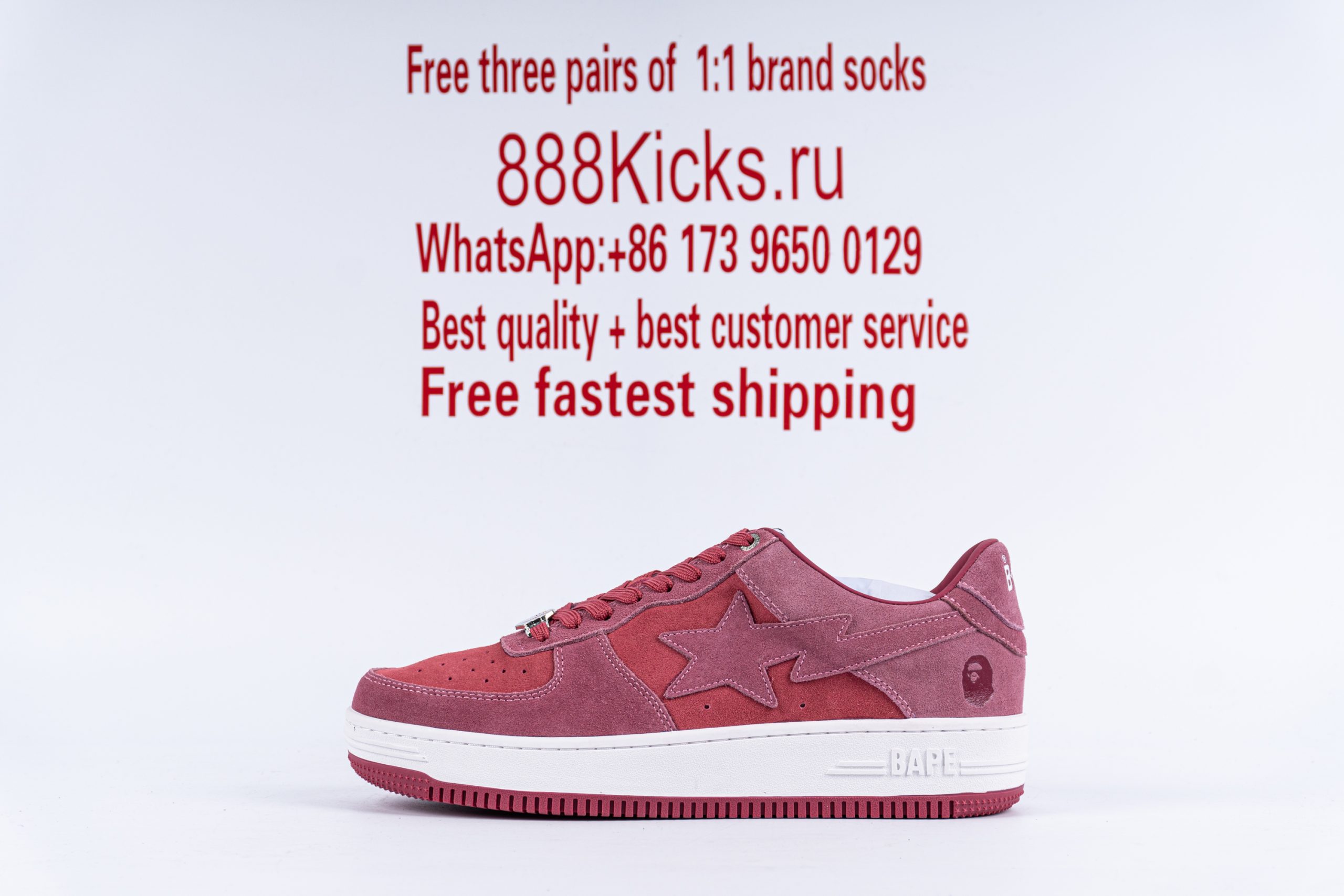 A Bathing Ape Bape Sta Pink Suede