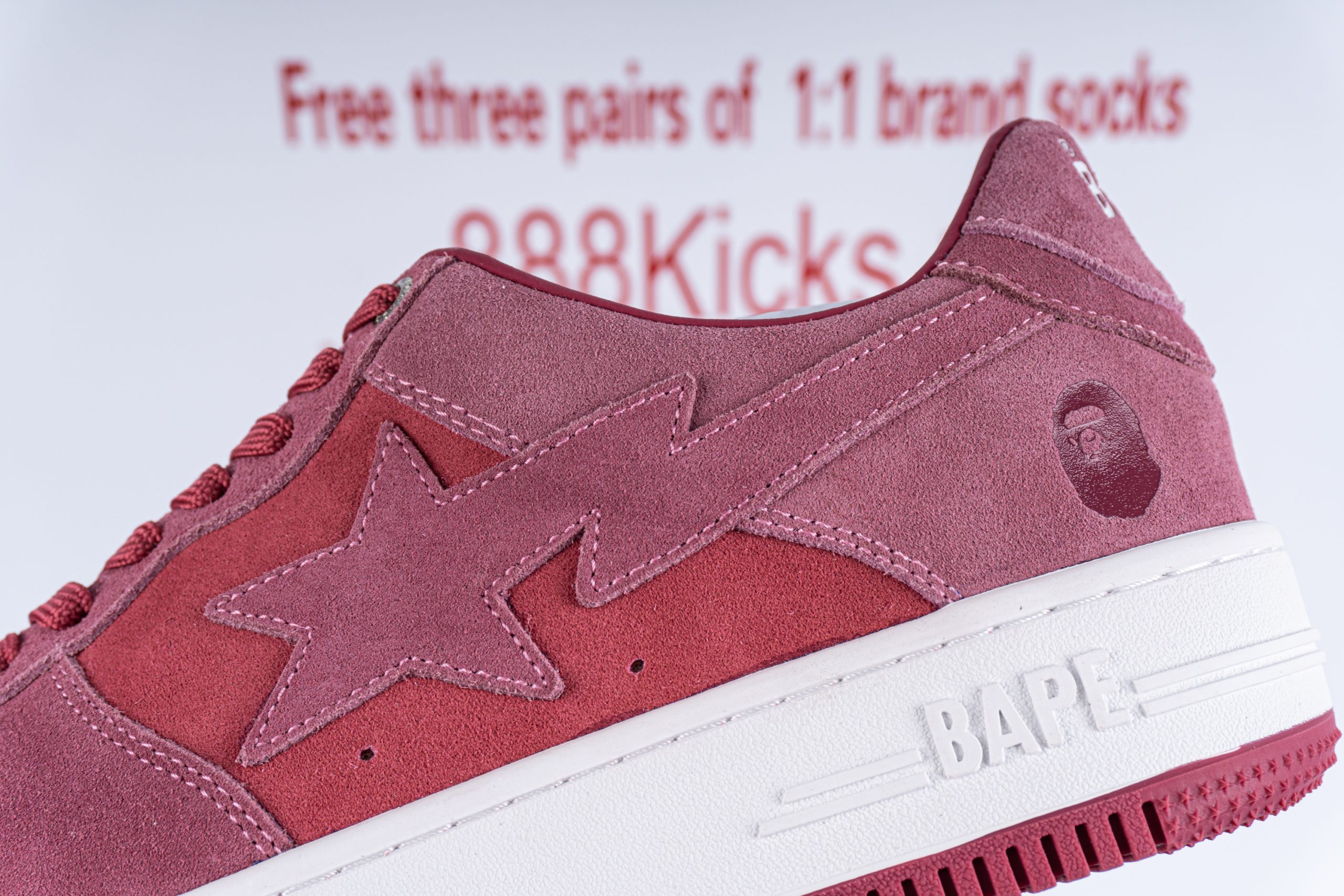 A Bathing Ape Bape Sta Pink Suede